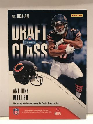16/18 Anthony Miller 2018 Contenders NFL Draft Autograph Auto Rookie RC Bears 2