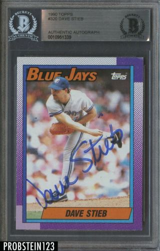 1990 Topps 320 Dave Steib Signed Auto Toronto Blue Jays Bgs Bas Authentic