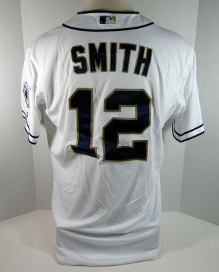2014 San Diego Padres Seth Smith 12 Game Issued White Jersey Jc Patch