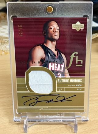 2003 - 04 Ud Honor Roll Dwyane Wade Auto Jersey Gold 22/25 Ssp