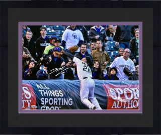 Framed Nolan Arenado Colorado Rockies Signed 16 " X 20 " Tarp Catch Photo