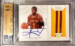 Kyrie Irving 2012 - 13 National Treasures Rookie Auto Patch /199 Bgs 9.  5/10 Celti