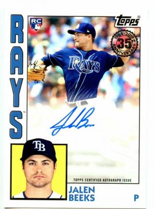 2019 Topps Series 2 1984 Auto Jalen Beeks Rc Tampa Bay Rays Rookie