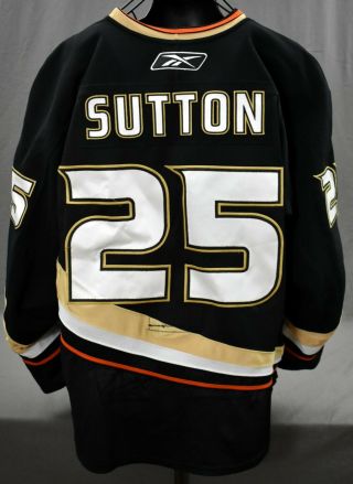 Andy Sutton 25 Anaheim Ducks Game Worn Hockey Jersey W/ 2010 - 11 Set Tag 1 Loa