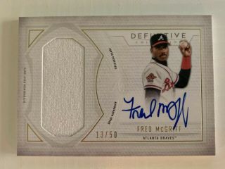 2019 Topps Definitive Jersey Relic On - Card Auto Fred Mcgriff 13/50