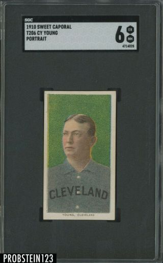 T206 Cy Young Hof Portrait Sweet Caporal 350 Subjects Sgc 6 " High End "