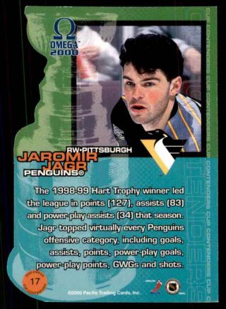 1999 - 00 Pacific Omega Cup Contenders Jaromir Jagr 17 2