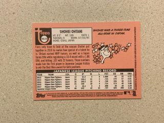 2018 Shohei Ohtani Red Ink Rookie AUTO /69 - Topps Heritage Real One Autograph 2