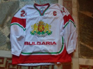 Iihf Bulgaria Game Worn White Jersey 24 Boyadjiev " C " Tackla