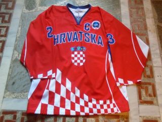 Iihf Croatia Game Worn Red Jersey 23 Rendulic " C "