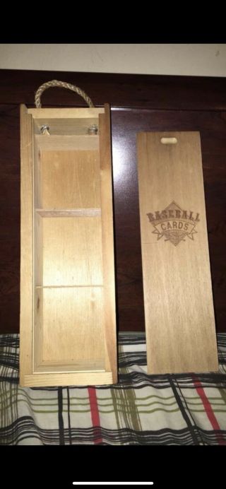 Wooden Baseball Card Collectors Box