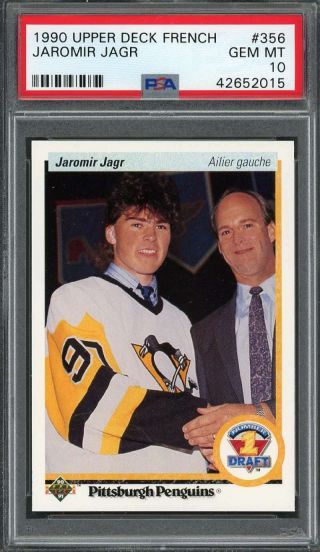 1990 - 91 Upper Deck French 356 Jaromir Jagr Pittsburgh Penguins Rookie Psa 10