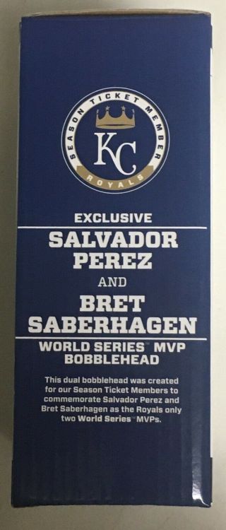 Kansas City Royals 2019 Season Ticket Holder Bobblehead Saberhagen Perez 4