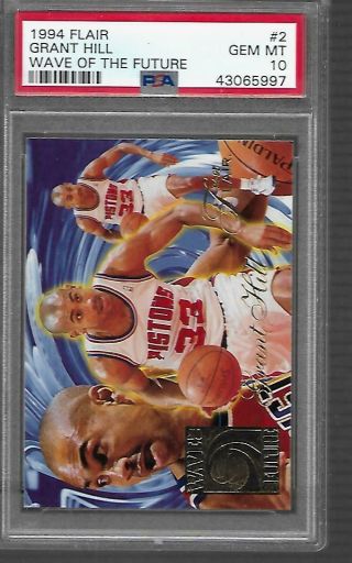 2 Grant Hill Rc 1994 Flair Wave Of Future Psa 10 Pistons