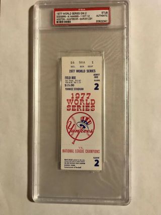 1977 World Series Game 2 Ticket Stub Dodgers Yankees Psa