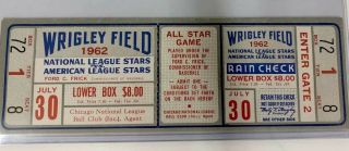 Wrigley Field 1962 All Star Game Ticket