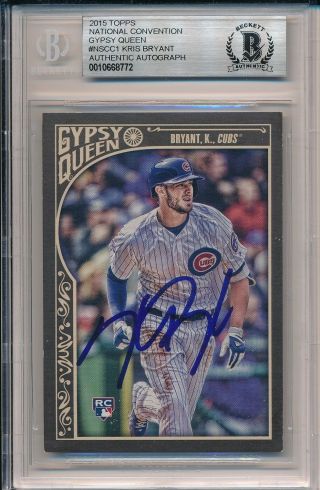 Kris Bryant Cubs Signed Auto 2015 Rc Topps Gypsy Queen Card 616 Beckett Bas