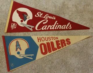 Houston Oilers St Louis Cardinals Nfl Full Size Football Pennant Memorabilia