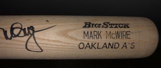 1990 Mark Mcgwire Autographed Game Issued Bat Cardinals Athletics Error Bat
