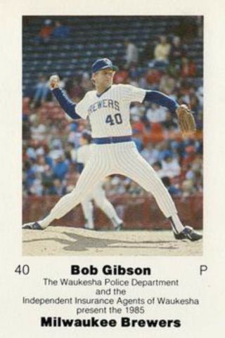 1985 Milwaukee Brewers Game Jersey Bob Gibson 7