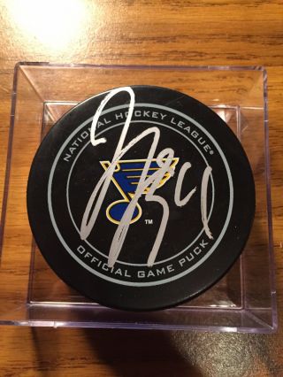 Jake Allen Signed St.  Louis Blues Official Game Puck W/ Puck Cube