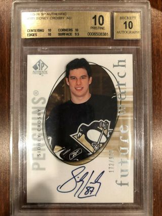05 - 06 Sidney Crosby Sp Authentic Autographed Rookie Rc Bgs 10 Pristine