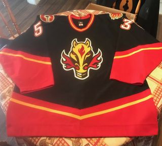 2003 - 04 Cam Cunning Game Issued Calgary Flames Horsehead Jersey.