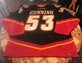 2003 - 04 Cam Cunning Game Issued Calgary Flames Horsehead Jersey. 2
