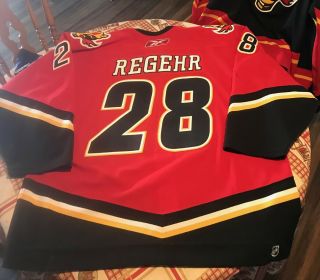2005 - 06 Robyn Regehr Game Worn Calgary Flames Jersey 2