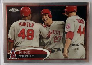 2012 Topps Chrome Refractor 144 Mike Trout Los Angeles Angels Baseball Card