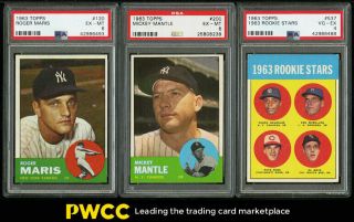 1963 Topps Mid - Grade Complete Set Mantle Mays Clemente Stargell Rose Psa (pwcc)