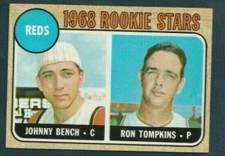 1968 Topps Johnny Bench Rookie 247 Exmt/nrmt Redlegs Hofer Touches At Tips