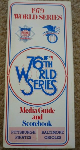 1979 Mlb World Series Media Guide - Rare - Issued Only To The Press