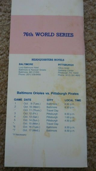 1979 MLB WORLD SERIES Media Guide - RARE - Issued Only to the Press 2