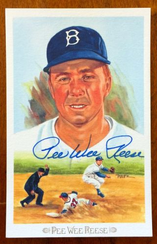Pee Wee Reese Autographed Perez Steele,  Dodgers,  Hall Of Fame 1984,  34