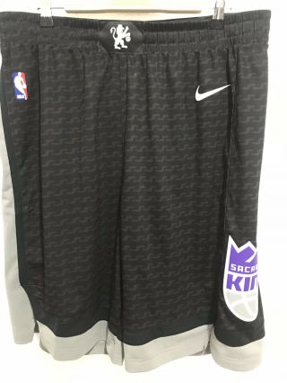 Authentic Nba Nike 2018 Sacramento Kings Game Issued Shorts Sz 42 Xl Fox