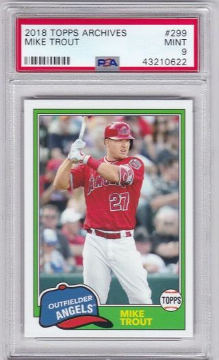 2018 Topps Archives Mike Trout Psa 9