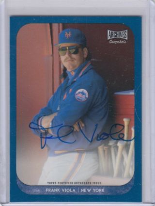 Frank Viola 2018 Topps Archives Snapshots Blue Auto 22/50 Mets