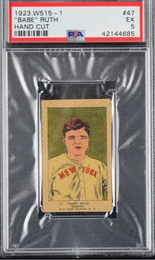 1923 W515 - 1 47 Babe Ruth York Yankees Psa 5 Low Pop Key Card Portrait