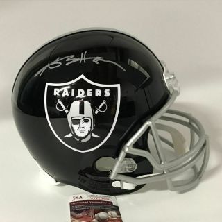 Autographed/signed Antonio Brown Oakland Raiders Blaze Full Size Helmet Jsa