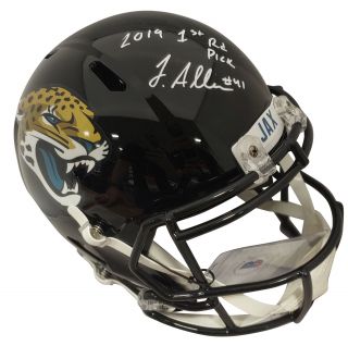 Jaguars Josh Allen " 2019 1st Rd Pick " Signed Full Size Speed Rep Helmet Bas