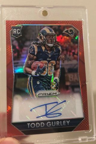 Todd Gurley Rookie Auto Prizm Red 81/100 Los Angeles Rams 