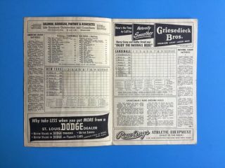 5/22/1949 York Giants at St.  Louis Cardinals Scorecard/Program (Unscored) EX 3