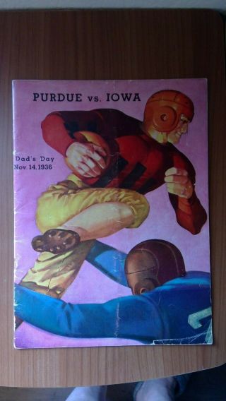 Purdue Vs Iowa Football Program,  At Iowa Stadium,  11/14/1936
