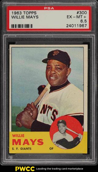 1963 Topps Willie Mays 300 Psa 6.  5 Exmt,  (pwcc)