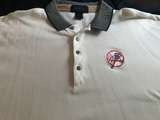 Antigua Mlb York Yankees White Golf Polo Shirt Size Xl
