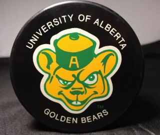 Official University Of Alberta Golden Bears Hockey Puck,  Made In Slovakia