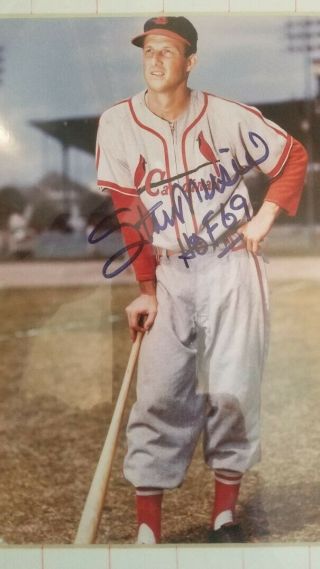Stan Musial St.  Louis Cardinals Signed Auto Hof With 8x10 Photo Autograph