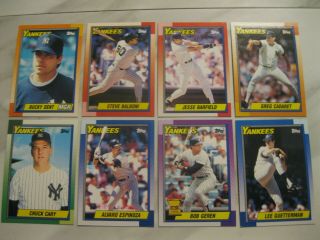 1990 Topps Yankees Complete Team Set W/traded Set; Bernie Rc - 41 Cards Total