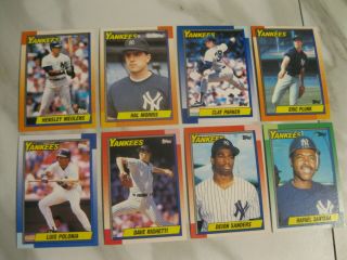 1990 topps yankees complete team set w/traded set; bernie rc - 41 cards total 3